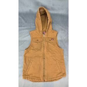 Wrangler Workwear Brown Canvas Hooded Insulated Vest WW5527 Men's Sz M 38-40